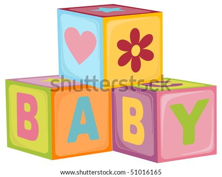 baby letter blocks. stock vector : Baby#39;s letter