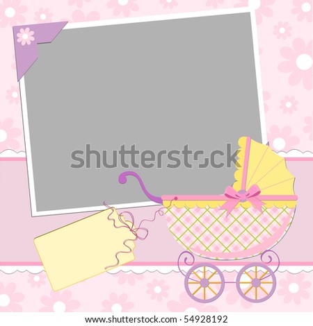Baby Photo Album on Template For Baby S Photo Album Or Postcard   54928192   Shutterstock