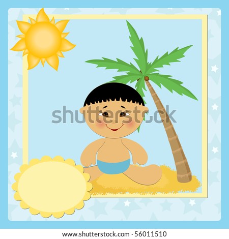 Blank Postcards on Baby S Greetings Card Or Postcard With Coconut Tree Eps 56011510 Jpg