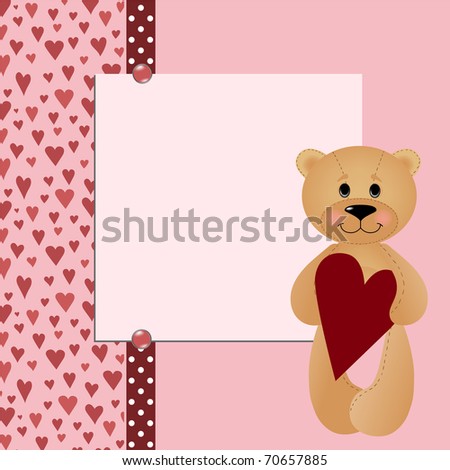 stock vector Template for Valentine or Wedding greetings card or postcard 