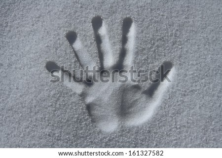 Handprint in snow
