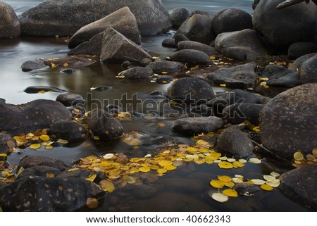Fall Color Stream. Long exposure to capture glassy smooth water