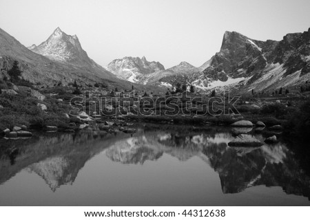 Wind River Range, Wyoming, A beautiful black and white white of the rugged mountains in Wyoming