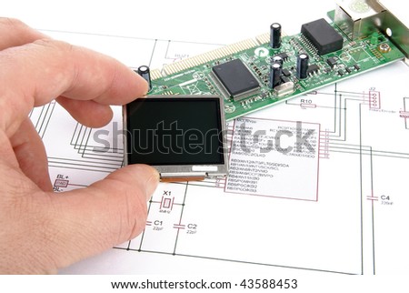 Electronic board with schematic