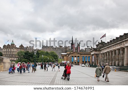Edinburgh Scotland - August 29: Edinburgh Landscape Of The City August 29 2013 In Edinburgh Scotland.