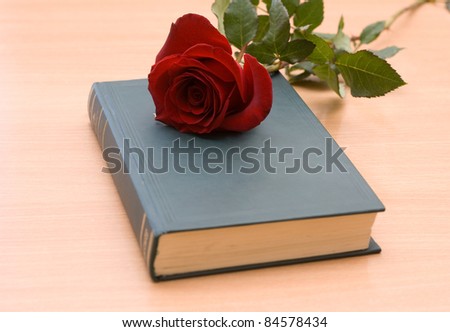 Red rose in a closed book