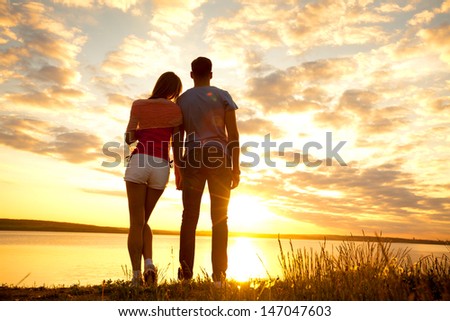 Portrait Of A Romantic Young Couple In Love