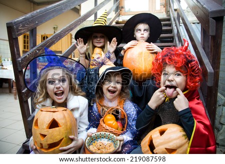 children curve faces in fairy costume on holiday halloween