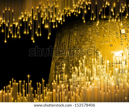 Golden age of computer technology concept background