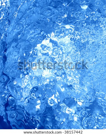 Ice cold deep blue water sparkling