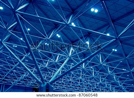 Building roof metal support structure blue aluminium