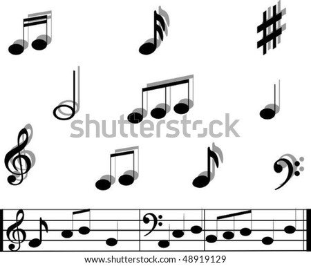 stock vector Music notes and