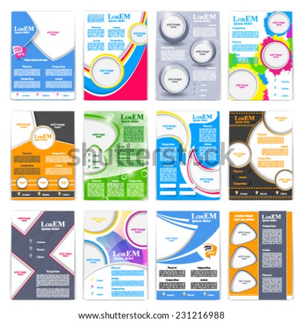 Set of flyer brochure or magazine cover template Set of flyer brochure or magazine cover template