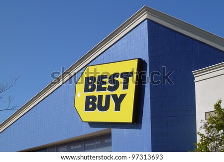 PLEASANT HILL - MARCH 5: Best Buy store sign. Best Buy is an electronics retailer accounting for 19% of the U.S. market. March 5, 2012, Pleasant Hill, CA