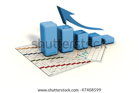 business graph, chart, diagram, bar on a list