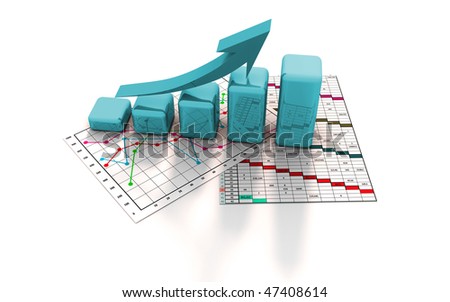 business graph, chart, diagram, bar on a list
