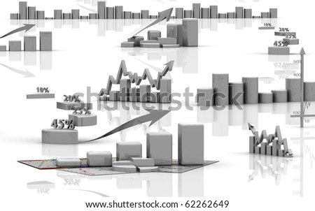 Business finance charts, diagrams, bar, graphics