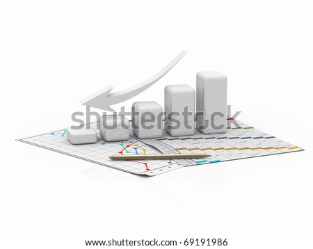 business finance chart, diagram, bar, graphic move down