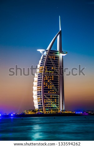 DUBAI UAE NOVEMBER 14 The world's first seven stars luxury hotel Burj Al Arab November 14 2012 in Dubai United Arab Emirates DUBAI UAE NOVEMBER 14 The world's first seven stars luxury hotel Burj Al Arab November 14 2012 in Dubai United Arab Emirates