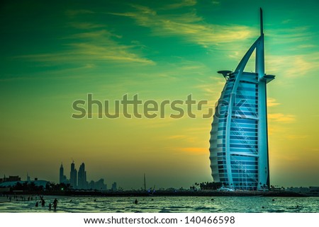 DUBAI UAE NOVEMBER 14 The world's first seven stars luxury hotel Burj Al Arab November 14 2012 in Dubai United Arab Emirates DUBAI UAE NOVEMBER 14 The world's first seven stars luxury hotel Burj Al Arab November 14 2012 in Dubai United Arab Emirates