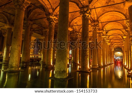 The Basilica Cistern (&Quot;Sunken Palace&Quot;, Or &Quot;Sunken Cistern&Quot;), Is The Largest Of Several Hundred Ancient Cisterns That Lie Beneath The City Of Istanbul (Formerly Constantinople), Turkey. Stock Photo 154153733 : Shuttersto