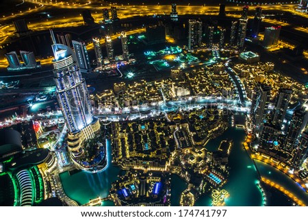 Dubai, Uae - November 13: Address Hotel And Lake Burj Dubai In Dubai. The Hotel Is 63 Stories High And Feature 196 Lavish Rooms And 626 Serviced Residences, Taken On 13 November 2013 In Dubai.