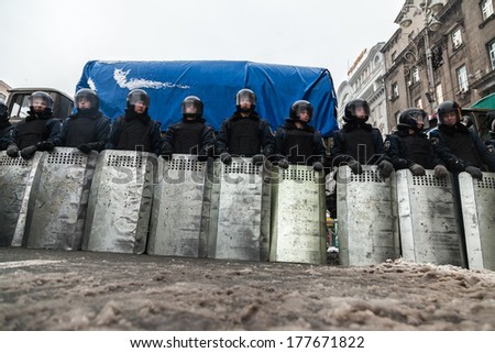 KIEV, UKRAINE - 18 FEBRUARY: Protest against \