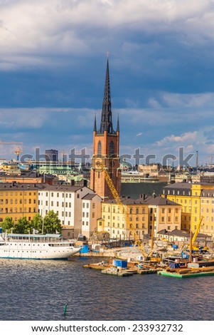 STOCKHOLM, SWEDEN - JULY 31: Gamla Stan, the old part of Stockholm, Sweden on July 31, 2014