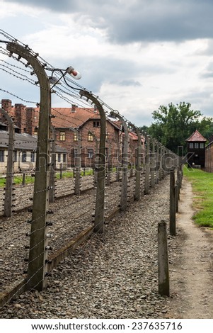 German concentration camp Auschwitz in Poland in summer day