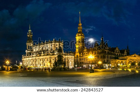 Night view of Dresden. Beautiful summer night
