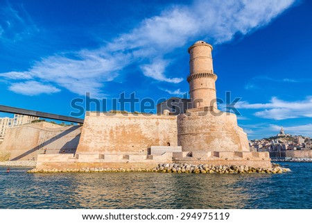 Fort Saint Jean in a summer day in Marseille, France.