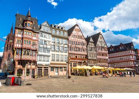 Old traditional buildings in Frankfurt, Germany  in a summer