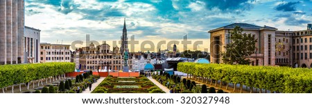 Panorama of Brussels in a beautiful summer day