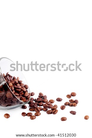 Cup of coffee with seed isolated on a white background