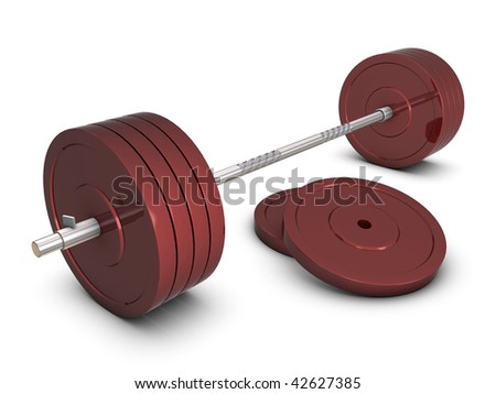 Red weight with silver bar