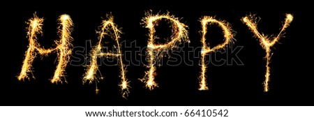 Word  HAPPY made of sparkler (you can see other words in my portfolio)