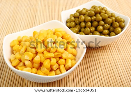 Canned Corn and Canned Green Peas