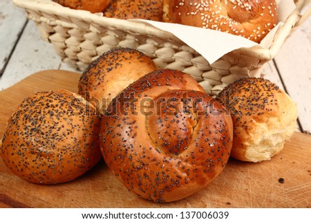 Bread Roll with Sesame Seed and Poppy Seed