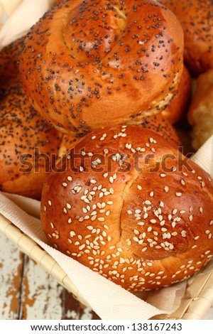 Bread Roll with Sesame Seed and Poppy Seed