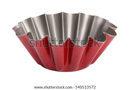 Fluted Cake Tin, Mould, Pan. Cupcake (Brioche, Tart, Sponge) Muffin Tin. Non Stick. Isolated with clipping path.