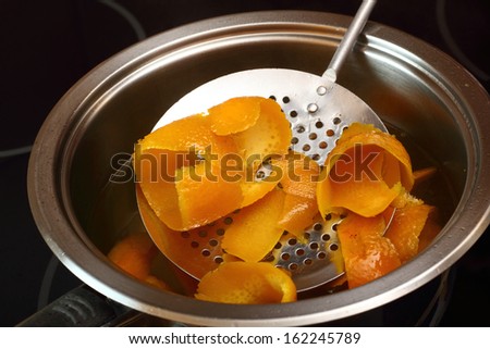 Remove orange peels from pan with syrup with slotted spoon. Candied Orange Zest Cooking. Series.