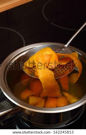 Remove orange peels from pan with syrup with slotted spoon. Candied Orange Zest Cooking. Series.