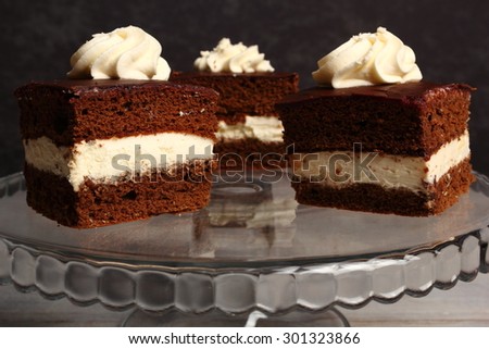 Cream Pie. Chocolate Sponge Cake filled with whipped cream.