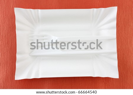 Disposable Plate, Fork and Knife