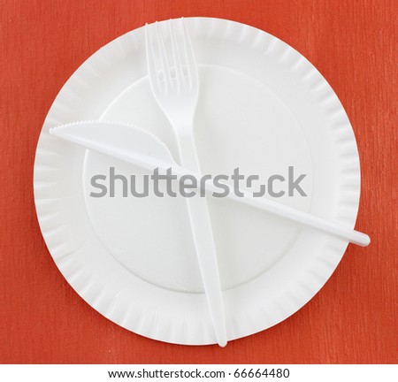 Disposable Plate, Fork and Knife
