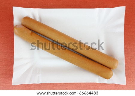 Sausages on Disposable Plate