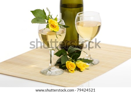 White Wine and Yellow Rose