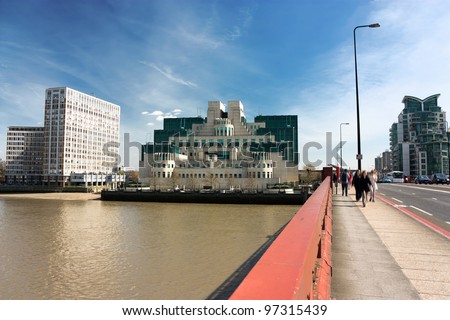 London street, Secret Intelligence Service Building (SIS)