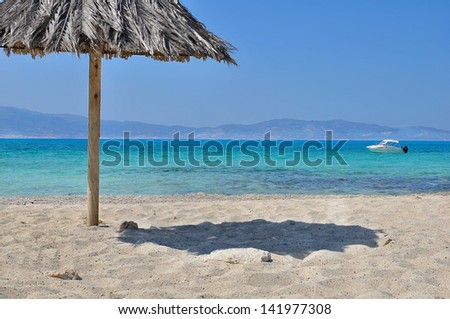 Greece beach pattern: Chrysi island gold sand beach, one of the wildness and gorgeus beach in the world