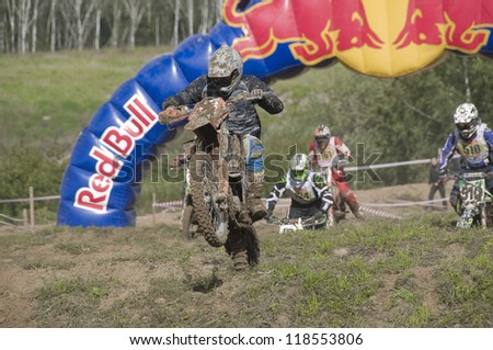 RUSSIA, MOSCOW-SEPTEMBER 8: difficult part of the race Stage III Cup XSR-MOTO.RU Cross Country in Moscow, Sheremetyevo, route \